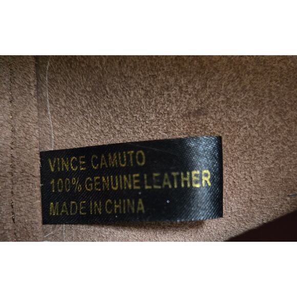 Vince Camuto Leila Brown Leather Drawstring Bucket Bag - Picture 11 of 15